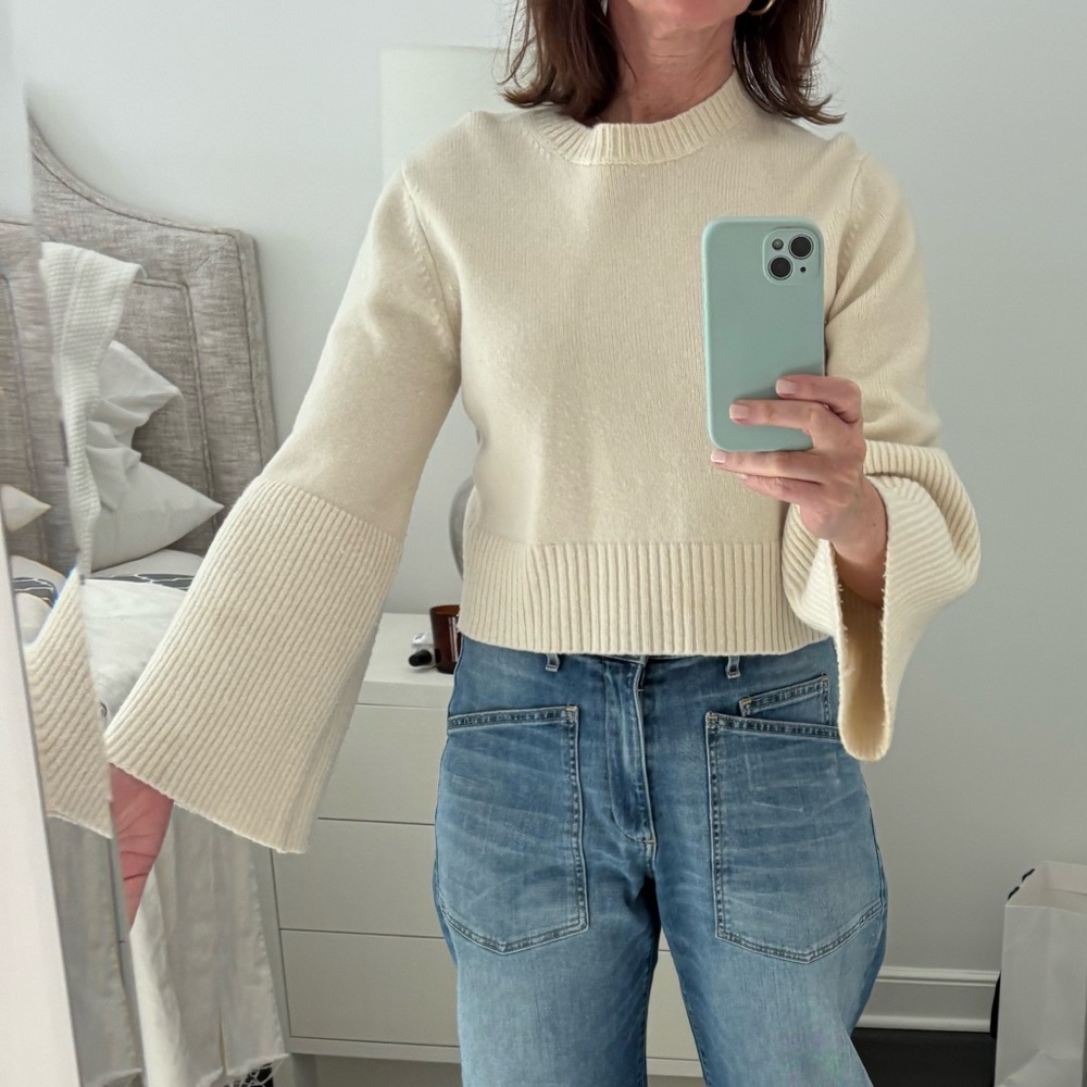 A.L.C. Cream Cropped Sweater